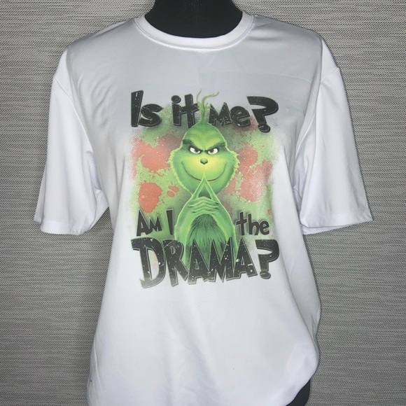 The grinch Tee, Is It Me Am I The Drama Grinch Shirt, White Unisex Tee - Picture 2 of 4